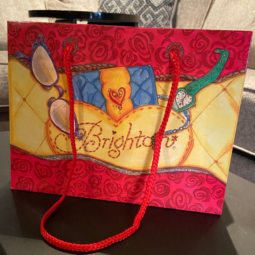 Brighton medium gift bag. Red and yellow.